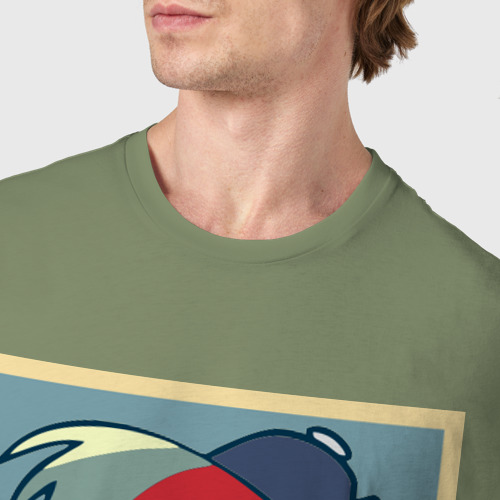 Мужская футболка хлопок Rainbow Dash swag, цвет авокадо - фото 6