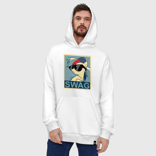 Худи SuperOversize хлопок Rainbow Dash swag, цвет белый - фото 5