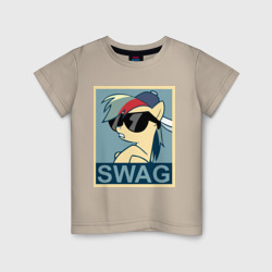 Детская футболка хлопок Rainbow Dash swag