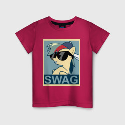 Детская футболка хлопок Rainbow Dash swag