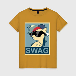 Женская футболка хлопок Rainbow Dash swag