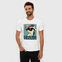 Мужская футболка хлопок Slim Rainbow Dash swag - фото 2