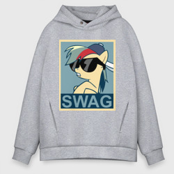 Мужское худи Oversize хлопок Rainbow Dash swag