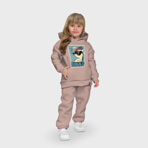 Детский костюм хлопок Oversize Rainbow Dash swag, цвет пыльно-розовый - фото 7