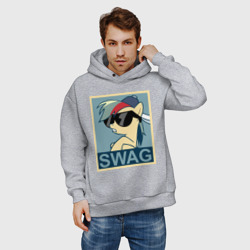 Мужское худи Oversize хлопок Rainbow Dash swag - фото 2