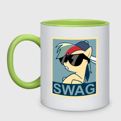 Кружка двухцветная Rainbow Dash swag