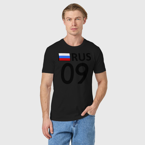 Мужская футболка хлопок Карачаево-Черкесская Республика (09), цвет черный - фото 3