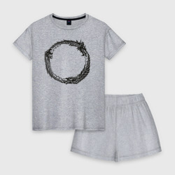 Женская пижама с шортиками хлопок The Elder Scrolls online серебро