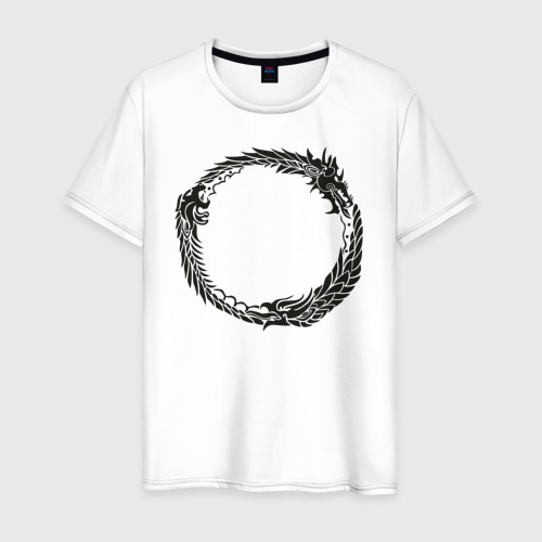 Мужская футболка хлопок The Elder Scrolls online серебро, цвет белый
