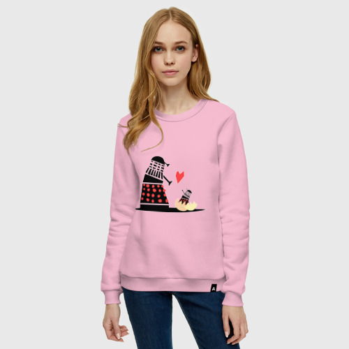 Женский свитшот хлопок Далеки, цвет светло-розовый - фото 3
