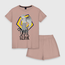 Женская пижама с шортиками хлопок Не моргай