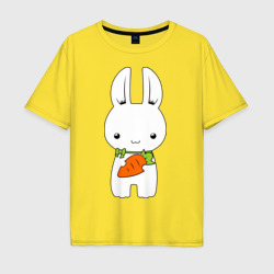 Мужская футболка хлопок Oversize Зайчик с морковкой
