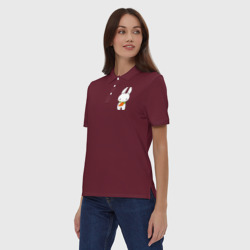 Женское поло хлопок Зайчик с морковкой - фото 2