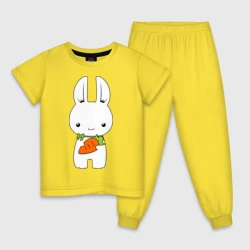 Детская пижама хлопок Зайчик с морковкой