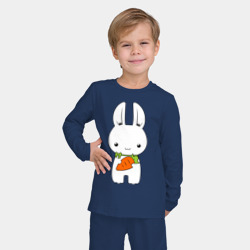 Детская пижама с лонгсливом хлопок Зайчик с морковкой - фото 2