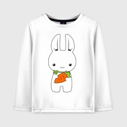 Детский лонгслив хлопок Зайчик с морковкой