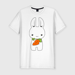 Мужская футболка хлопок Slim Зайчик с морковкой