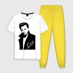 Мужская пижама с белой футболкой хлопок Леонардо Дикаприо