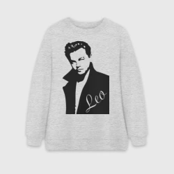 Женский свитшот oversize без начеса хлопок Леонардо Дикаприо