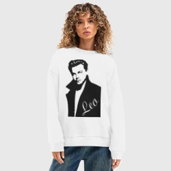 Женский свитшот oversize без начеса хлопок Леонардо Дикаприо - фото 2