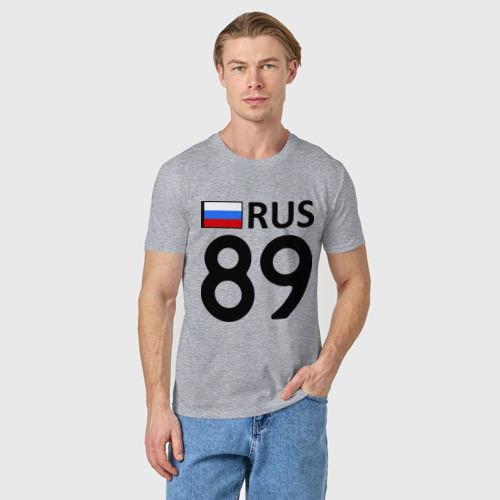 Мужская футболка хлопок Ямало-Ненецкий АО 89, цвет меланж - фото 3