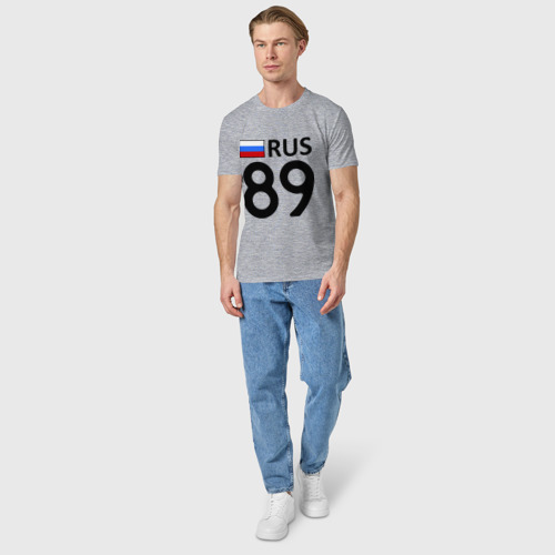 Мужская футболка хлопок Ямало-Ненецкий АО 89, цвет меланж - фото 5