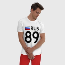 Мужская пижама с белой футболкой хлопок Ямало-Ненецкий АО 89 - фото 2