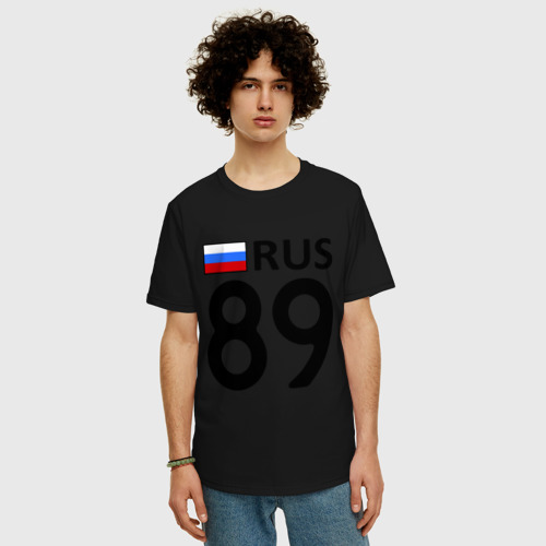 Мужская футболка хлопок Oversize Ямало-Ненецкий АО 89, цвет черный - фото 3