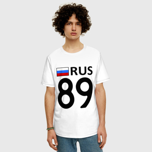Мужская футболка хлопок Oversize Ямало-Ненецкий АО 89, цвет белый - фото 3