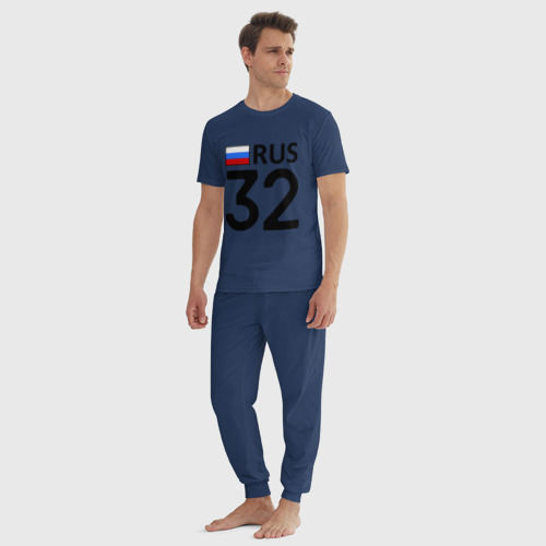 Мужская пижама хлопок Брянская область (32), цвет темно-синий - фото 5