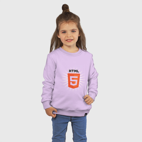 Детский свитшот хлопок HTML 5, цвет лаванда - фото 3