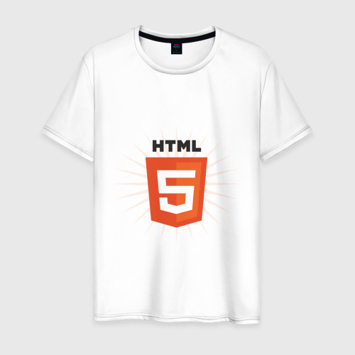 Мужская футболка хлопок HTML 5, цвет белый