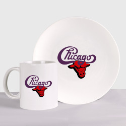 Набор: тарелка + кружка Чикаго Булс Chicago bulls