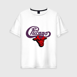 Женская футболка хлопок Oversize Чикаго Булс Chicago bulls