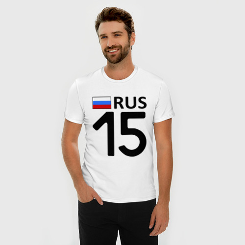 Мужская футболка хлопок Slim Республика Северная Осетия - Алания (15), цвет белый - фото 3