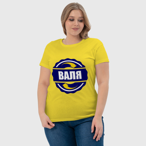 Женская футболка хлопок Эмблема - Валя, цвет желтый - фото 6