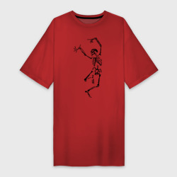 Платье-футболка хлопок Танцующий скелет