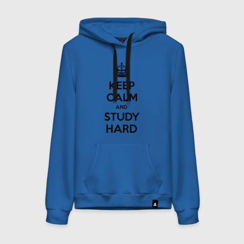 Женская толстовка хлопок Keep calm and study hard, цвет синий