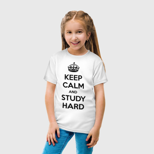 Детская футболка хлопок Keep calm and study hard - фото 5