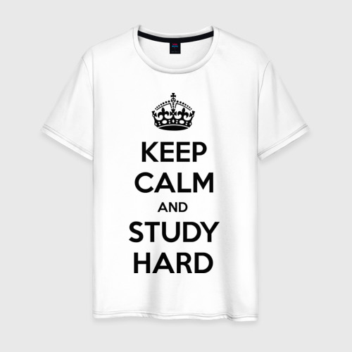 Мужская футболка хлопок Keep calm and study hard