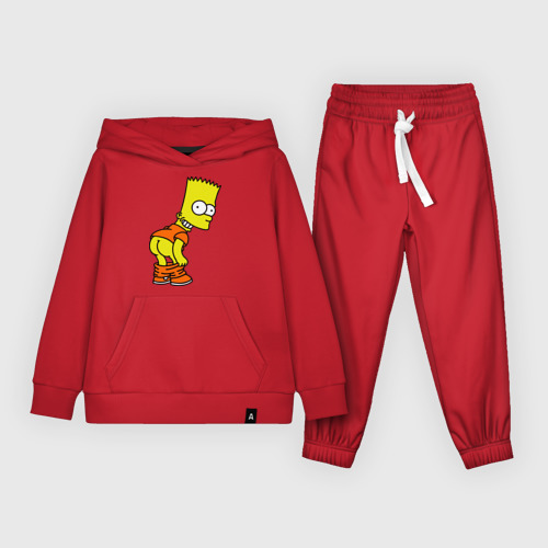 Детский костюм с толстовкой хлопок Барт Симпсон Simpson, цвет красный