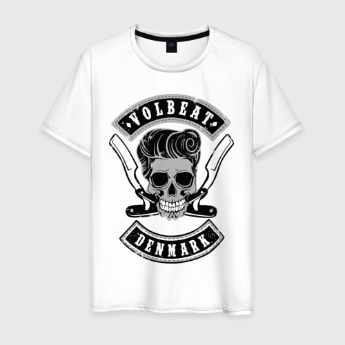 Мужская футболка хлопок Volbeat, цвет белый