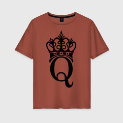 Женская футболка хлопок Oversize Queen