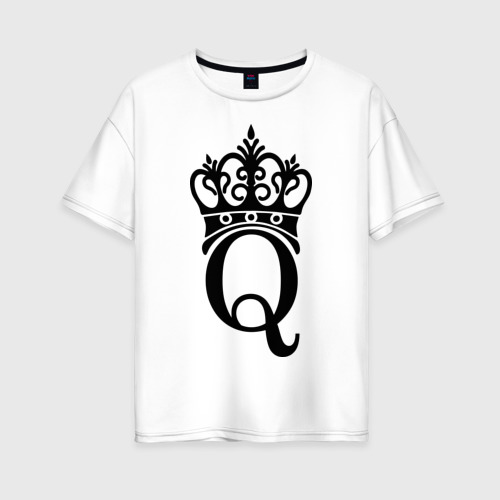 Женская футболка оверсайз из хлопка с принтом Queen, вид спереди №1