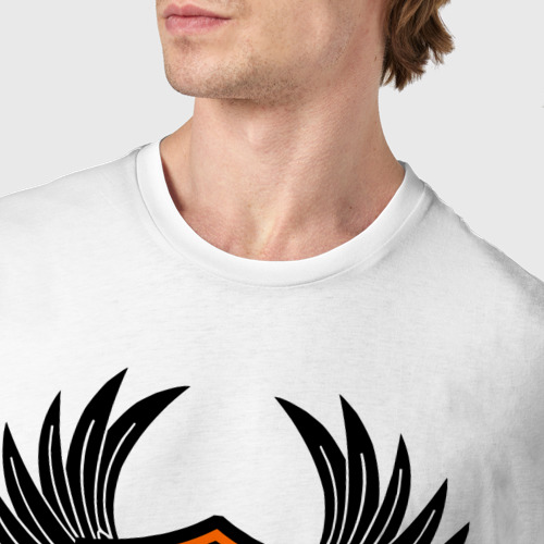 Мужская футболка хлопок Мотоцикл Урал крылья, цвет белый - фото 6