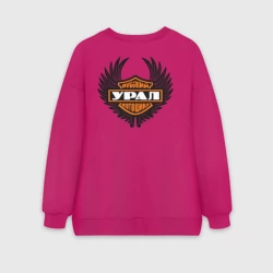 Женский свитшот oversize без начеса хлопок Мотоцикл Урал крылья