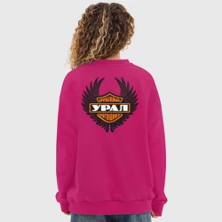 Женский свитшот oversize без начеса хлопок Мотоцикл Урал крылья - фото 2