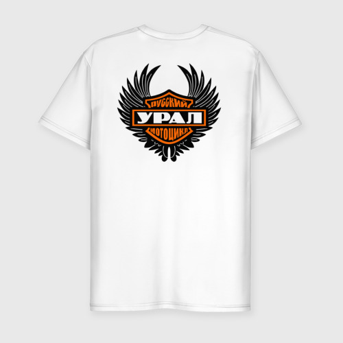 Мужская футболка хлопок Slim Мотоцикл Урал крылья, цвет белый - фото 2