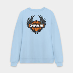 Мужской свитшот oversize без начеса хлопок Мотоцикл Урал крылья