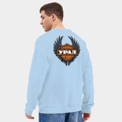 Мужской свитшот oversize без начеса хлопок Мотоцикл Урал крылья - фото 2